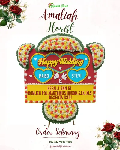 Karangan Papan Bunga Pernikahan di Muntilan